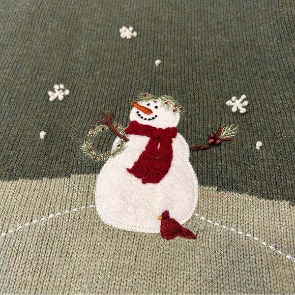 Croft & Barrow Women's Winter Snowman Fleece Zip up Sweater Size Large - Picture 9 of 13